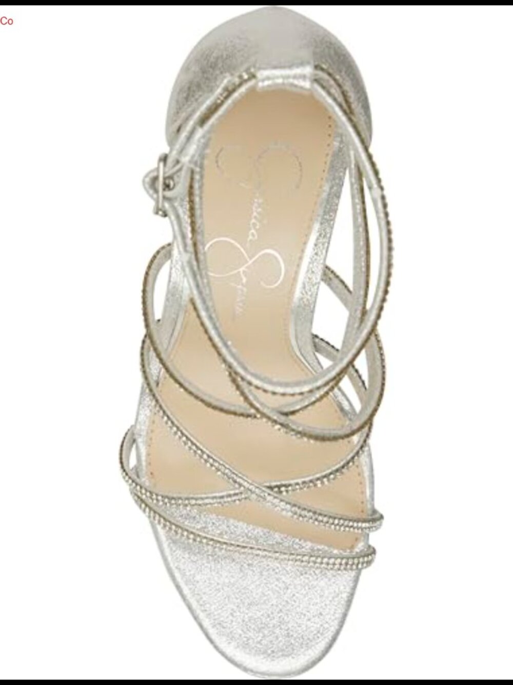 Jessica Simpson Jaeya Crystal Embellished Strappy Stiletto Heel Sandal - Picture 3 of 5